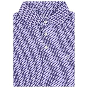 Rhoback Men’s Purple Louisiana LSU Patterned Polo Shirt XXL